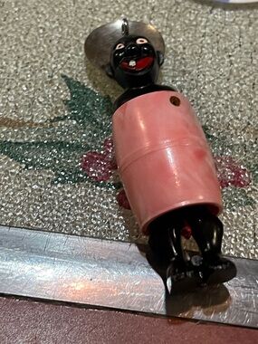 RARE Vintage Black Americana Sambo Nude Man In Barrel Novelty Fishing Lure